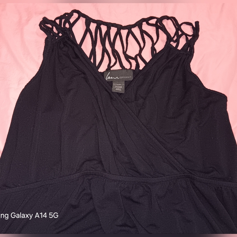 Lane Bryant Slinky Sexy Black Maxi Dress Sz 18/20 - Picture 8 of 9